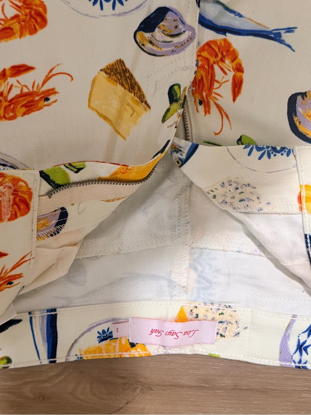 Lisa Says Gah pants - White with Orange, Blue, Green, Yellow - Picture 2 of 3